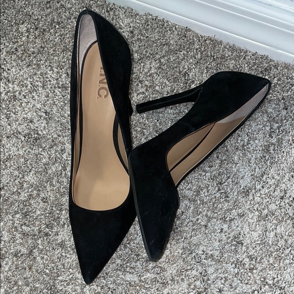 INC Black Suede Heels - Picture 1 of 4